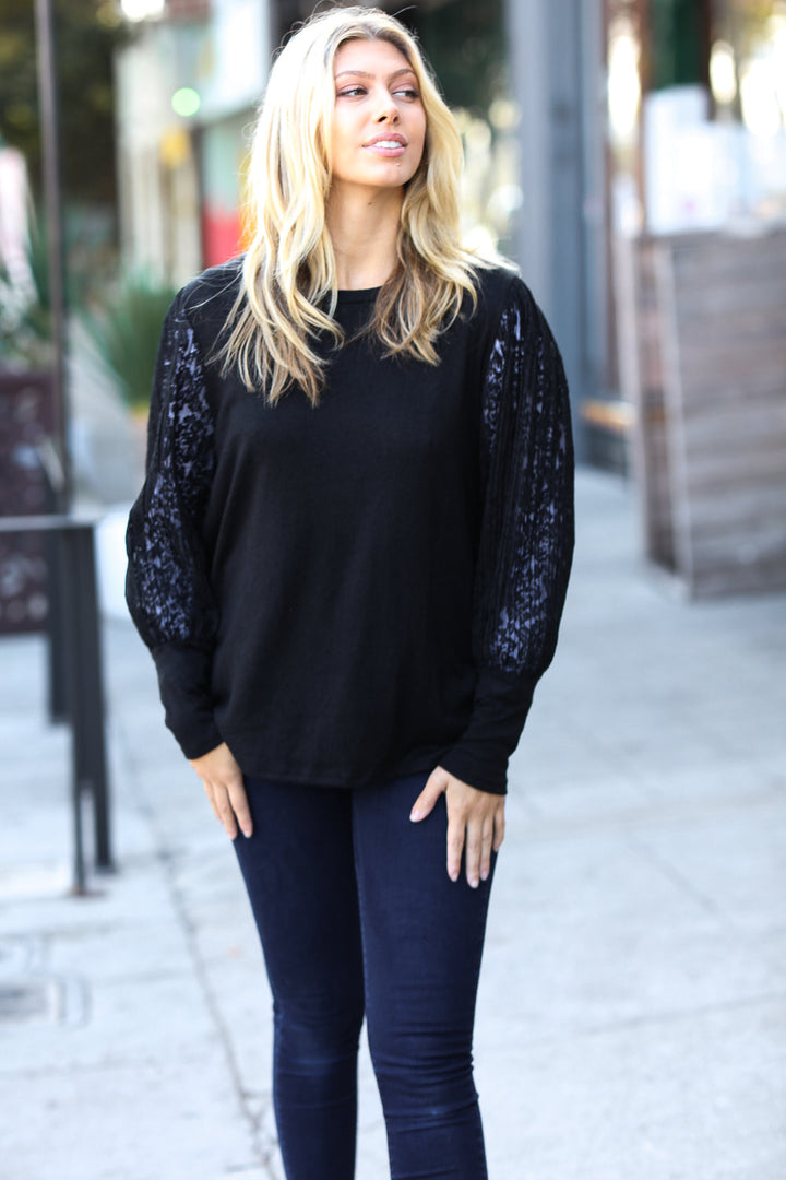 Can't Resist - Floral Lace Sweater Top