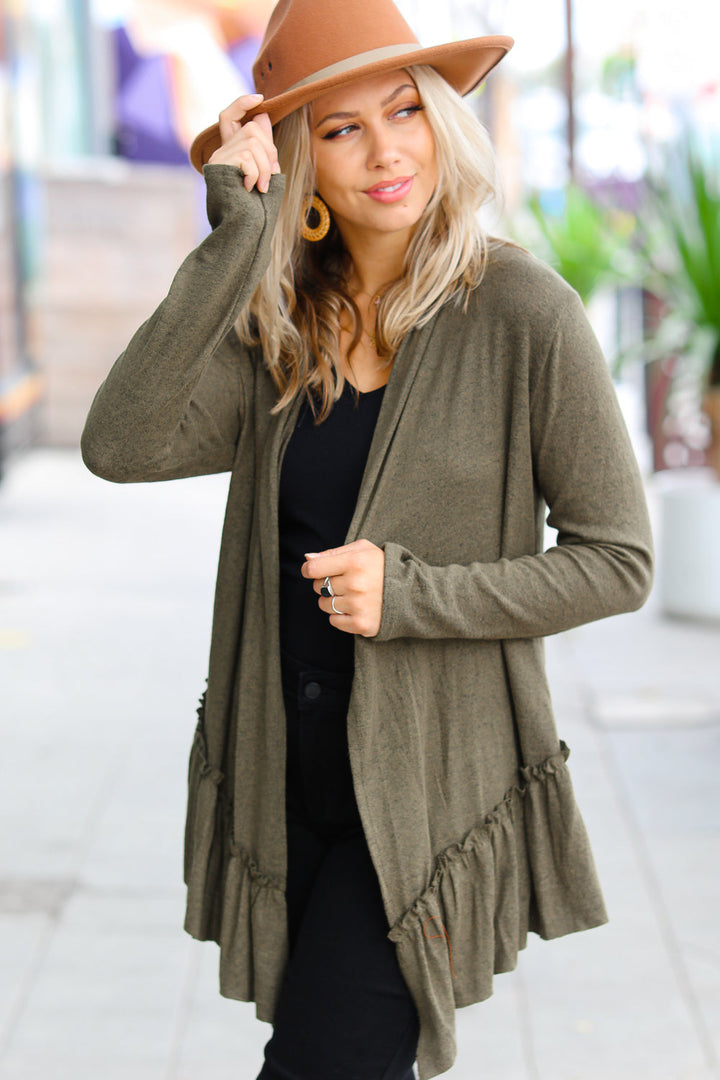 Love The Day - Olive Two-Tone Cardigan