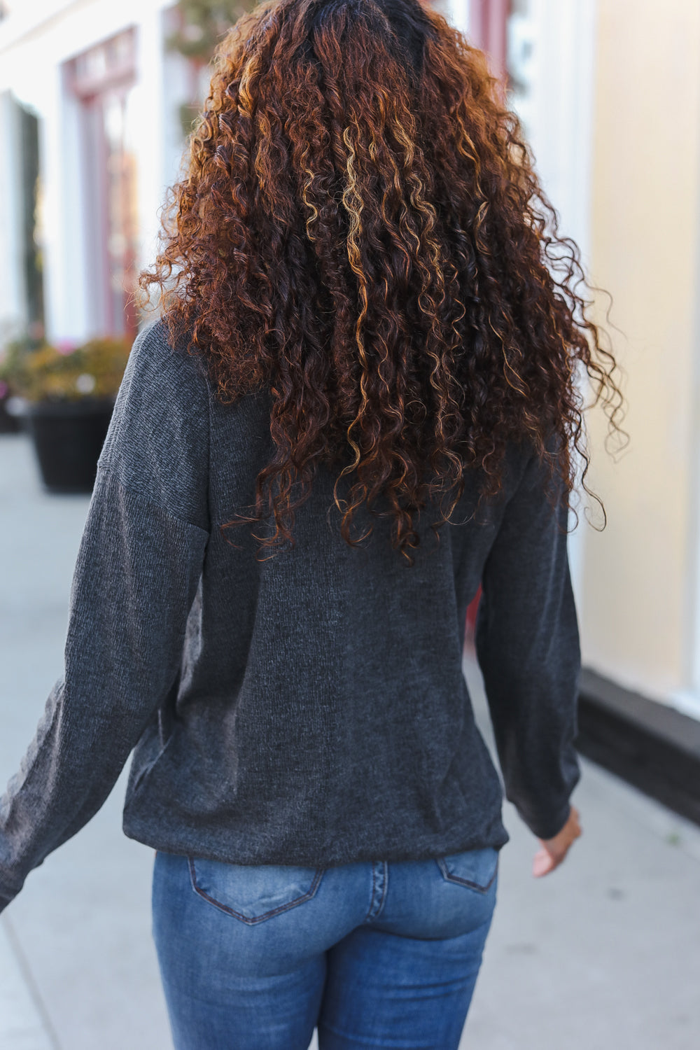 Casual Beauty - Ribbed Button-Down Henley Top - Joy & Country