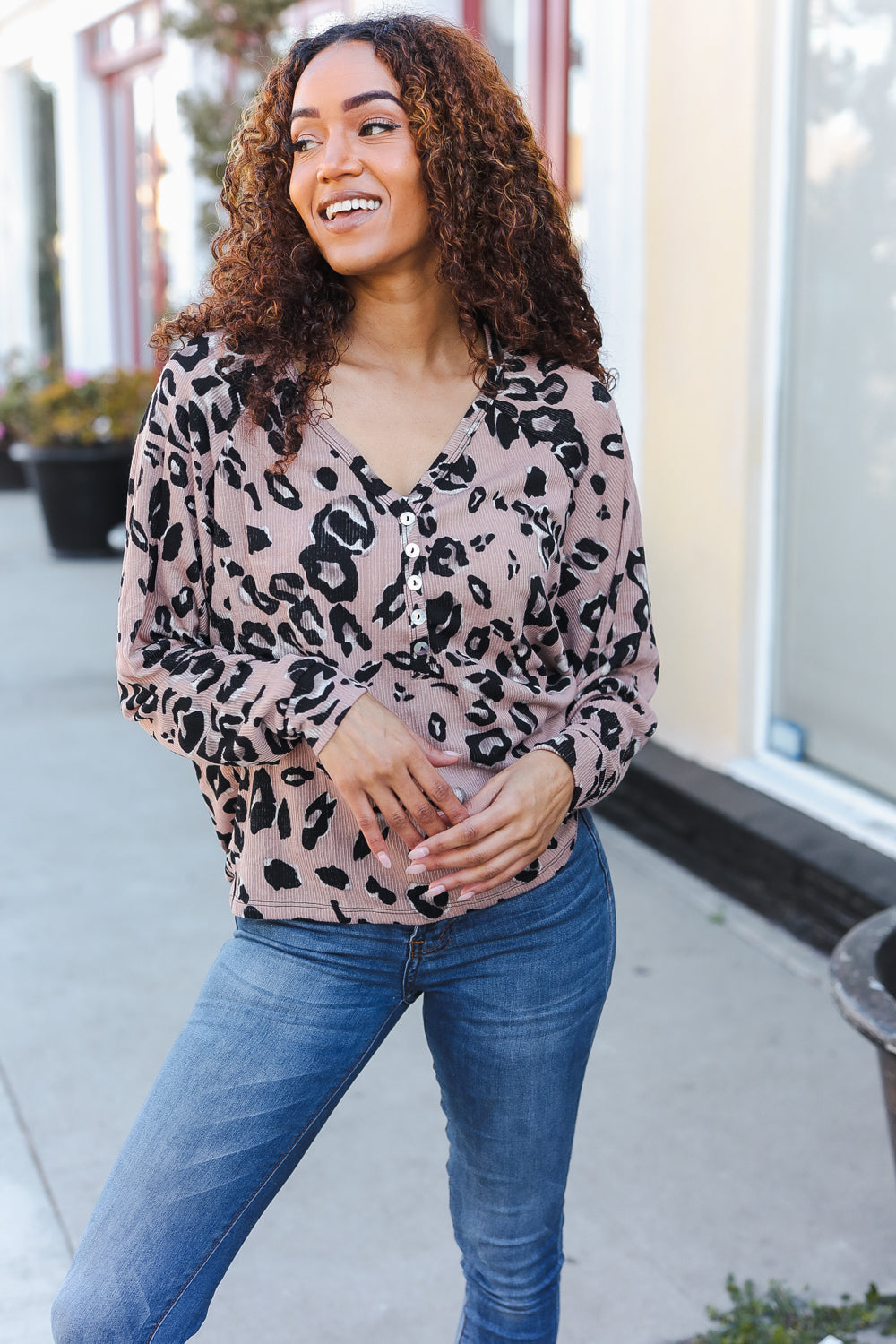 Bold Beauty - Animal-Print Dolman Pullover - Joy & Country