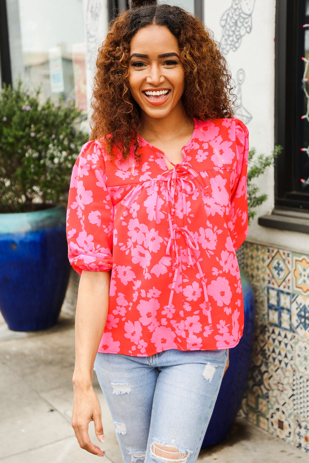 Stand Out Floral Blouse   Shirts & Tops Joy & Country