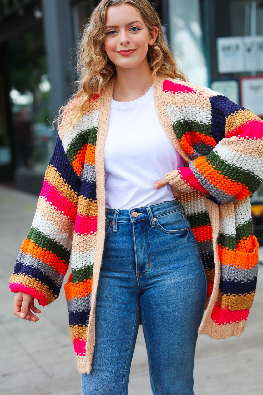 Color Blast - Crochet Chunky Oversized Sweater Cardigan