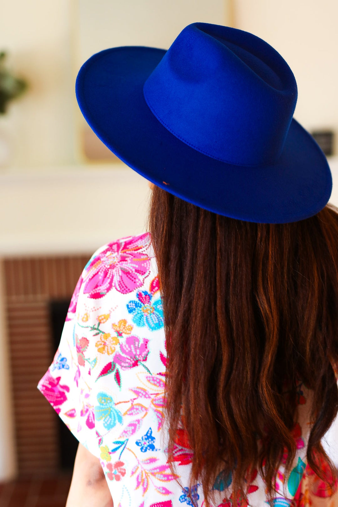 Blue Felt Fedora Hat