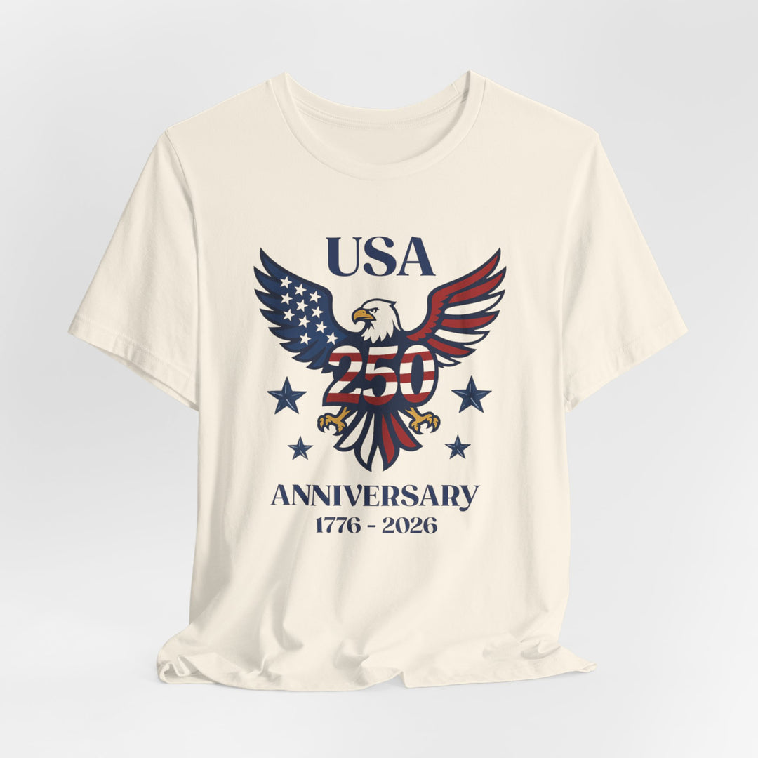 USA 250th Anniversary American Flag Eagle 1776-2026 - Unisex Crew-Neck Tee