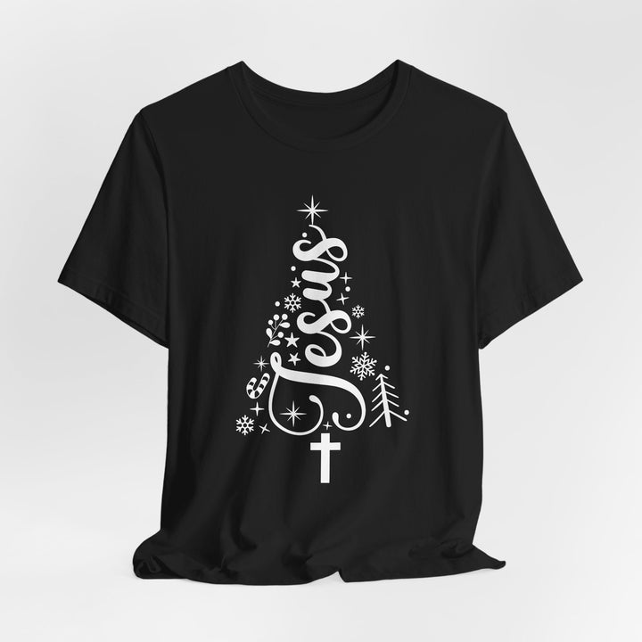 Jesus Intertwined Christmas Tree - Unisex Crew-Neck Tee   T-Shirt Joy & Country