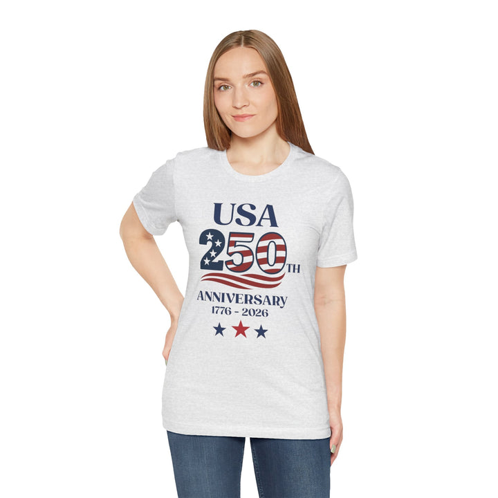 USA American Flag 250th Anniversary 1776-2026 - Unisex Crew-Neck Tee   T-Shirt Joy & Country