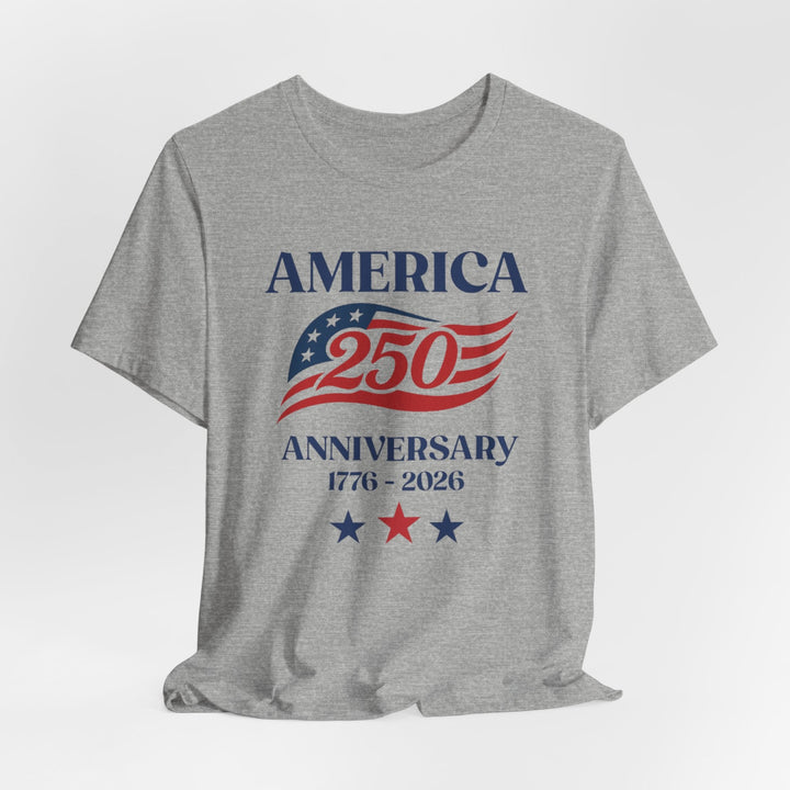 America 250th Anniversary Flag 1776-2026 With Stars - Unisex Crew-Neck Tee   T-Shirt Joy & Country