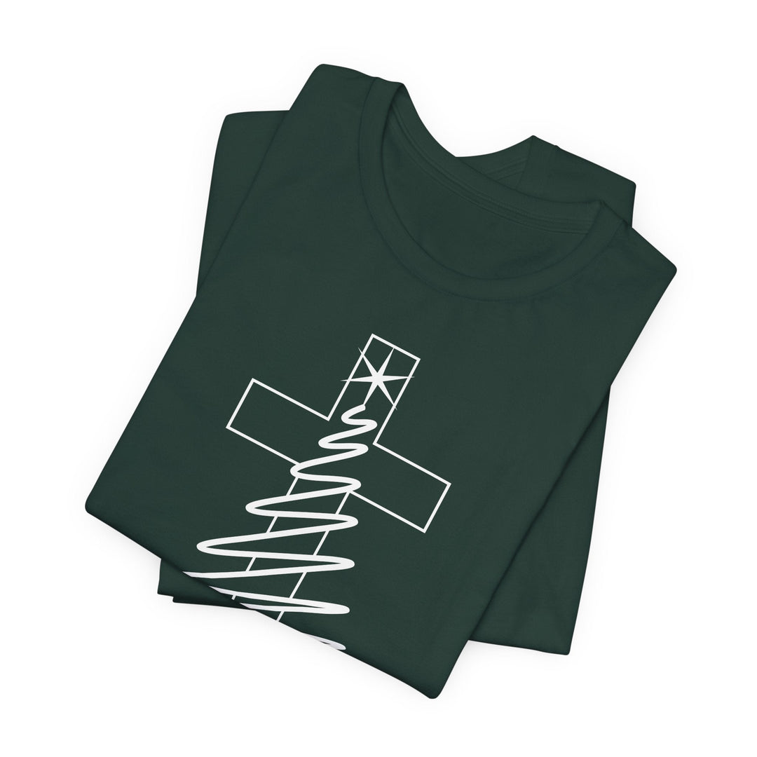 Merry Christ-mas With Cross - Unisex Crew-Neck Tee   T-Shirt Joy & Country