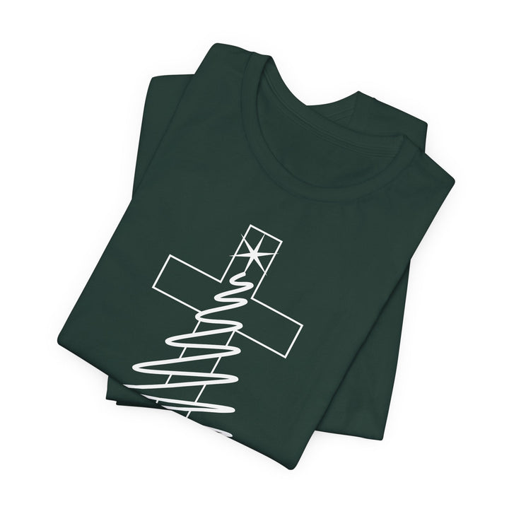 Merry Christ-mas With Cross - Unisex Crew-Neck Tee   T-Shirt Joy & Country