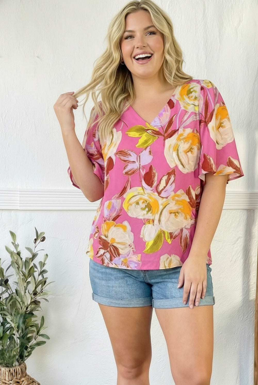 Floral Muse V Neck Blouse    Joy & Country
