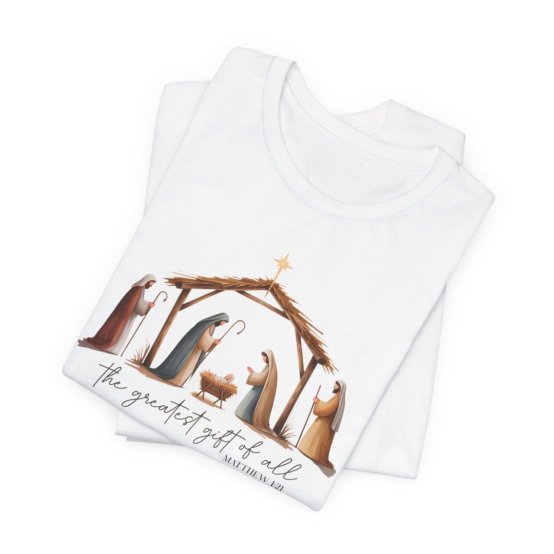 The Greatest Gift of All Nativity Scene - Unisex Crew-Neck Tee   T-Shirt Joy & Country