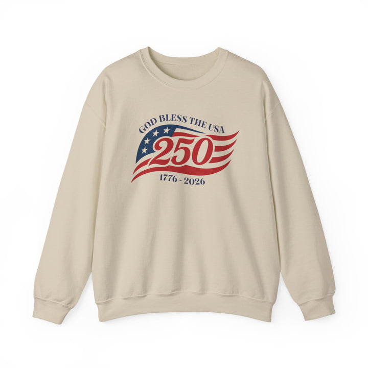 God Bless The USA 250th Anniversary 1776-2026 - Unisex Crew-Neck Sweatshirt