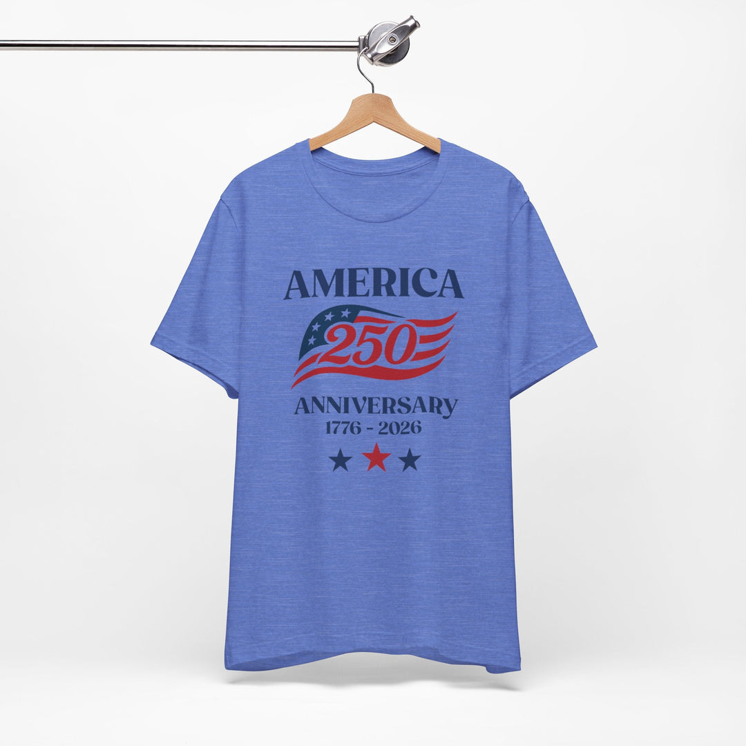 America 250th Anniversary Flag 1776-2026 With Stars - Unisex Crew-Neck Tee   T-Shirt Joy & Country