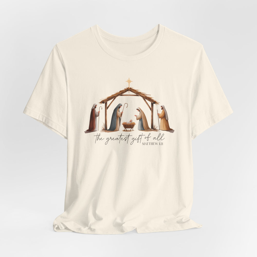 The Greatest Gift of All Nativity Scene - Unisex Crew-Neck Tee   T-Shirt Joy & Country