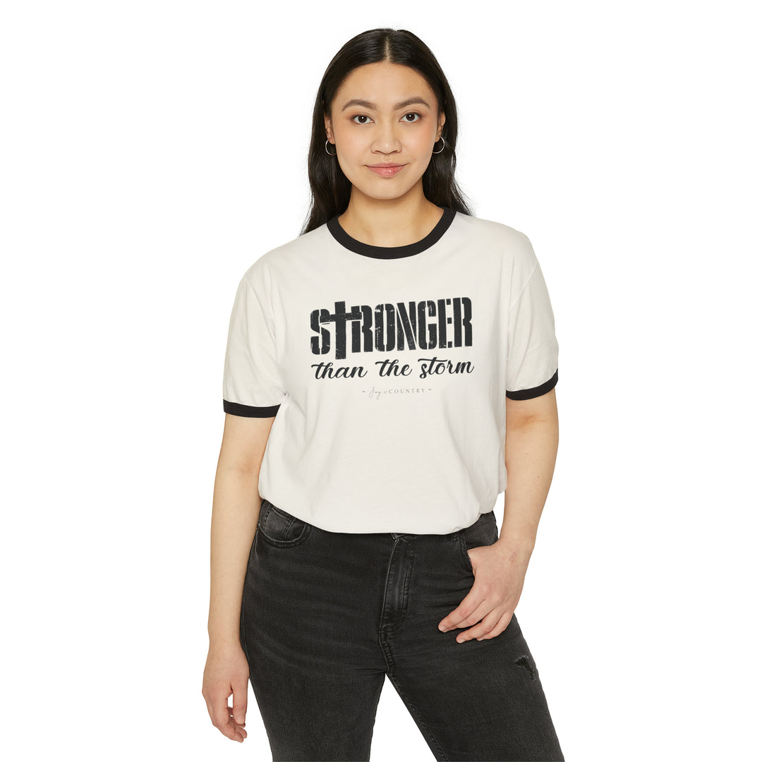 Stronger Than The Storm - Unisex Cotton Ringer T-Shirt
