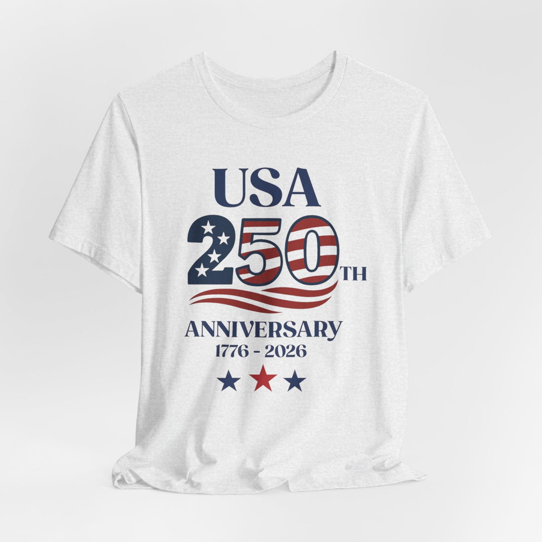 USA American Flag 250th Anniversary 1776-2026 - Unisex Crew-Neck Tee   T-Shirt Joy & Country