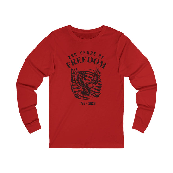 250 Years Of Freedom Waving Flag Eagle 1776-2026 - Unisex Long Sleeve Tee   Long-sleeve Joy & Country
