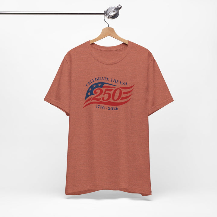 Celebrate The USA 250th Anniversary Flag 1776-2026 - Unisex Crew-Neck Tee   T-Shirt Joy & Country