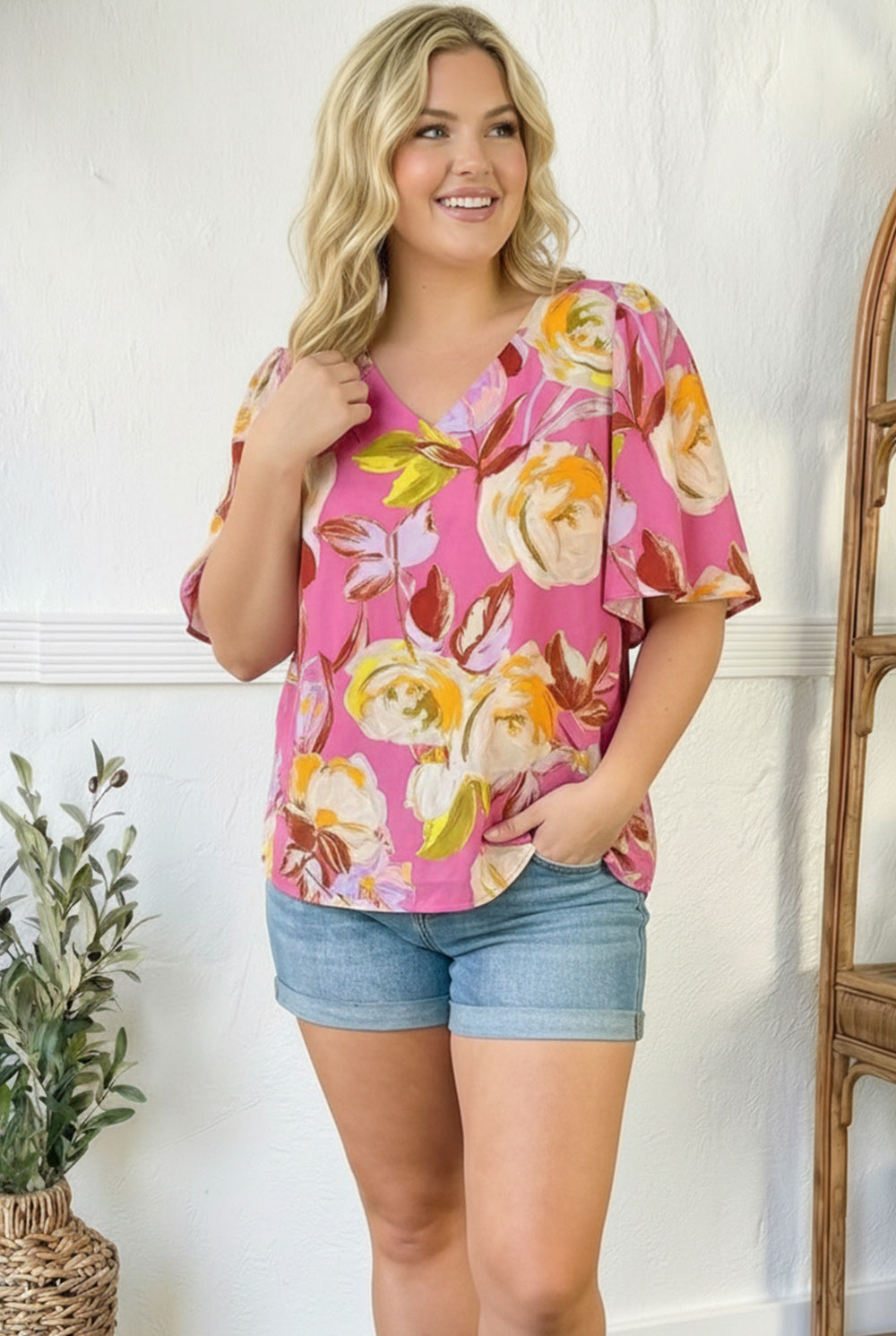 Floral Muse V Neck Blouse    Joy & Country