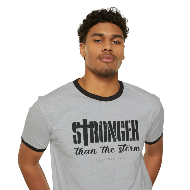 Stronger Than The Storm - Unisex Cotton Ringer T-Shirt