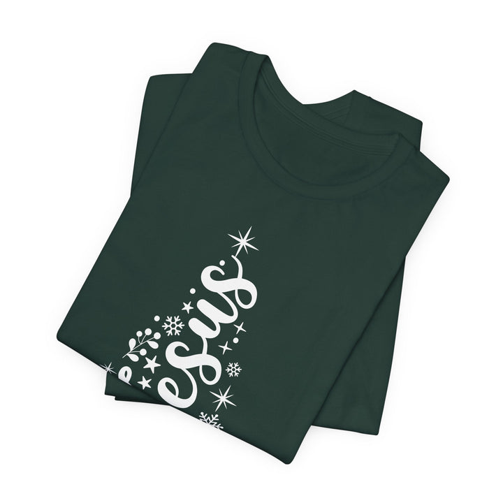 Jesus Intertwined Christmas Tree - Unisex Crew-Neck Tee   T-Shirt Joy & Country