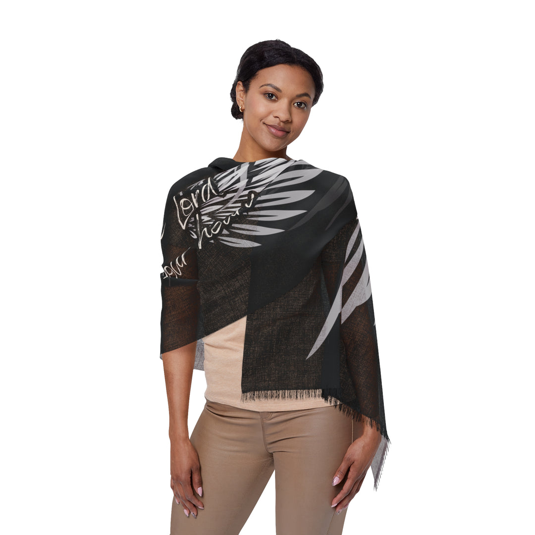 Trust In The Lord Cross Angel Wings - Semi-Translucent Lightweight Inspirational Wrap Scarf