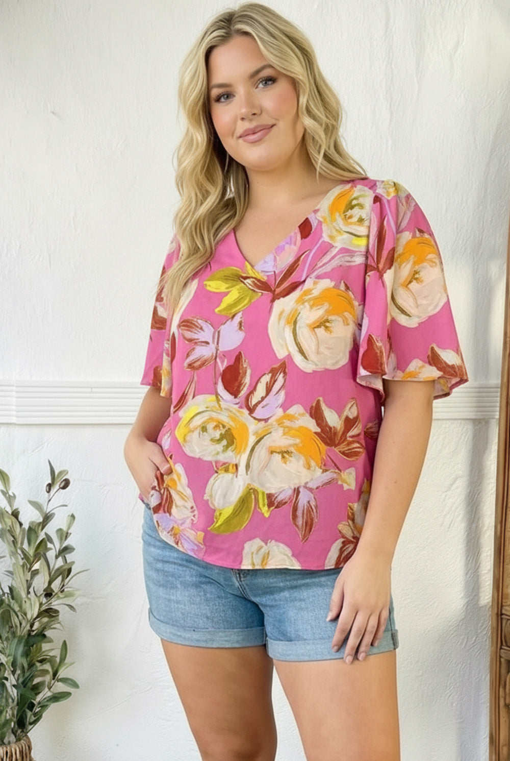 Floral Muse V Neck Blouse    Joy & Country