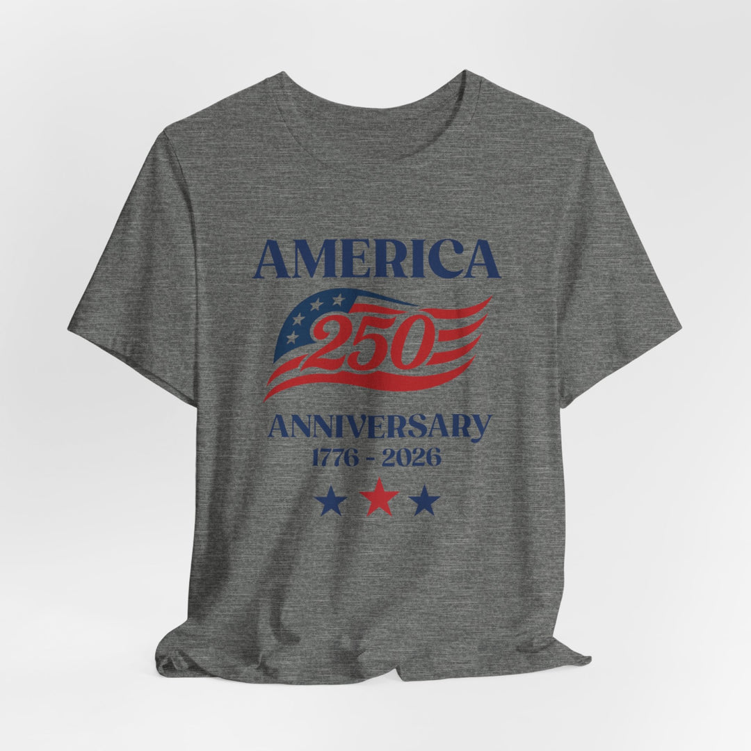 America 250th Anniversary Flag 1776-2026 With Stars - Unisex Crew-Neck Tee   T-Shirt Joy & Country