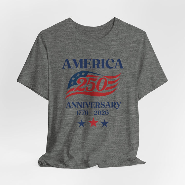 America 250th Anniversary Flag 1776-2026 With Stars - Unisex Crew-Neck Tee   T-Shirt Joy & Country
