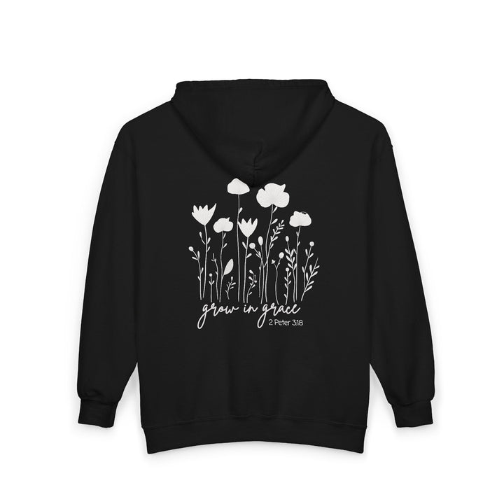 Grow In Grace 2 Peter 3:18 (2-Sided Front & Back Print) - Unisex Zip-Up Hoodie Sweatshirt   Hoodie Joy & Country