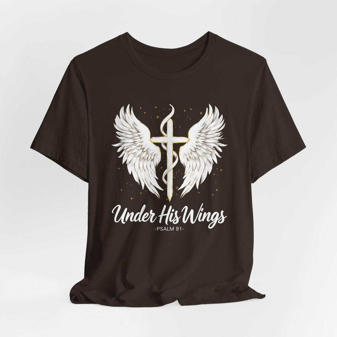 Under His Wings Psalm 91 With Cross - Unisex Crew-Neck Tee - Joy & Country