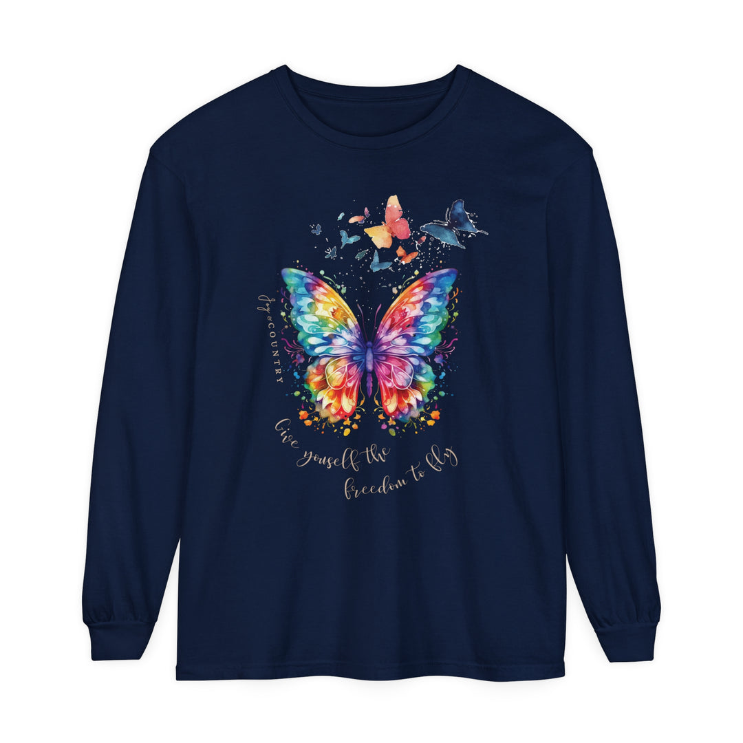 Give Yourself The Freedom To Fly - Premium Heavyweight Unisex Long-Sleeve Tee
