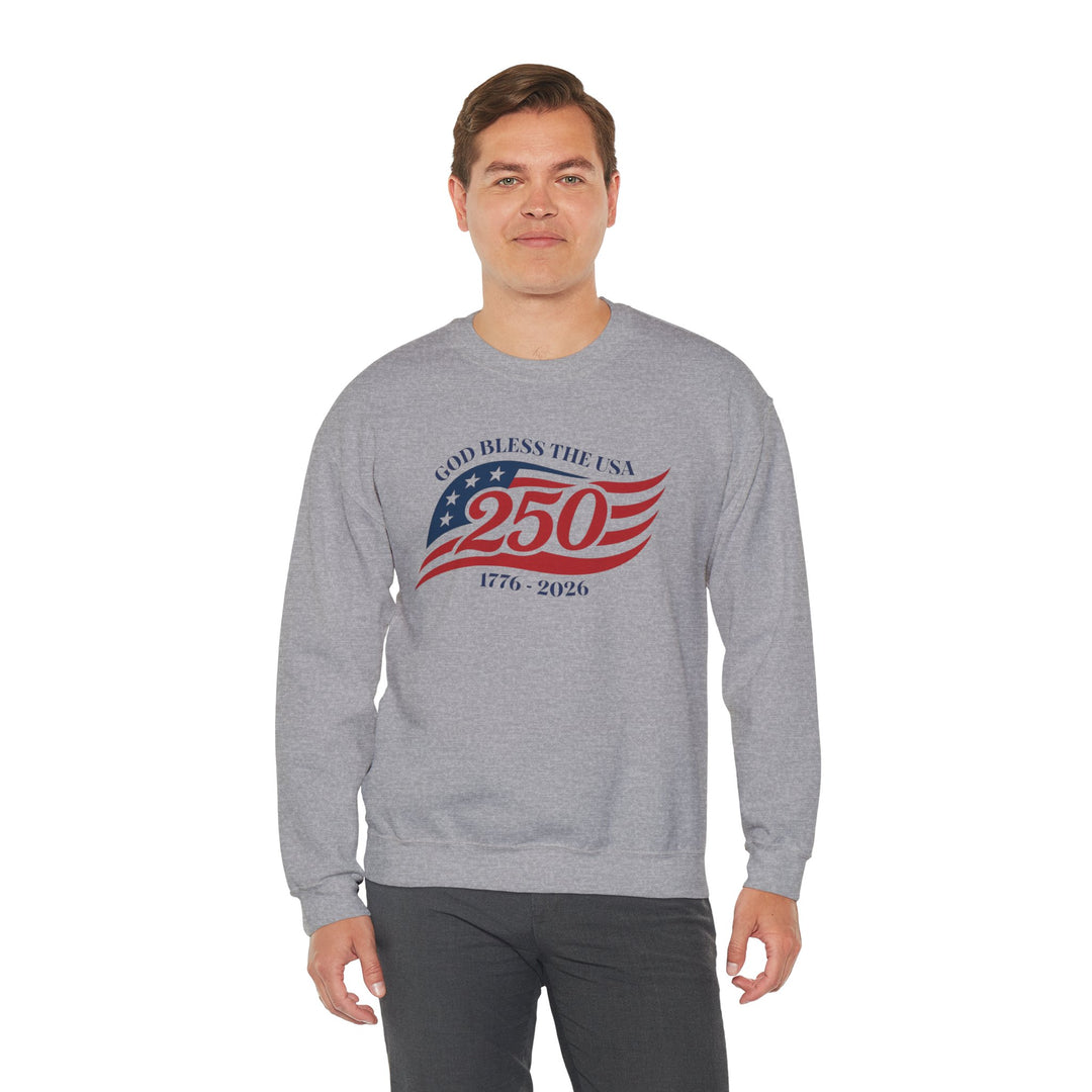 God Bless The USA 250th Anniversary 1776-2026 - Unisex Crew-Neck Sweatshirt