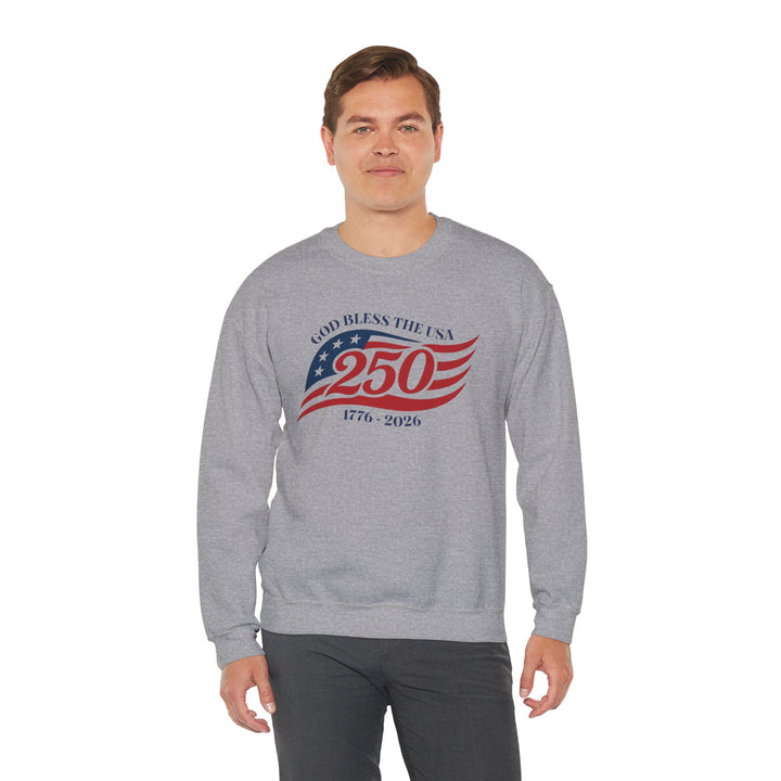 God Bless The USA 250th Anniversary 1776-2026 - Unisex Crew-Neck Sweatshirt