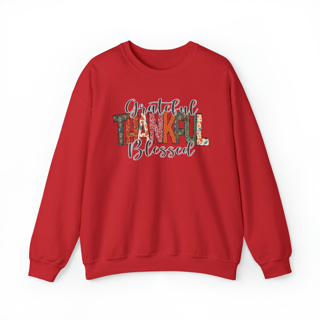 Grateful, Thankful, Blessed Patterns - Unisex Crew-Neck Sweatshirt   Sweatshirt Joy & Country