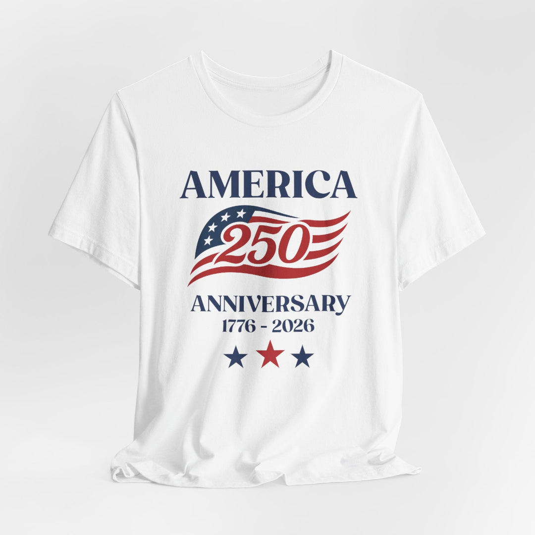 America 250th Anniversary Flag 1776-2026 With Stars - Unisex Crew-Neck Tee   T-Shirt Joy & Country