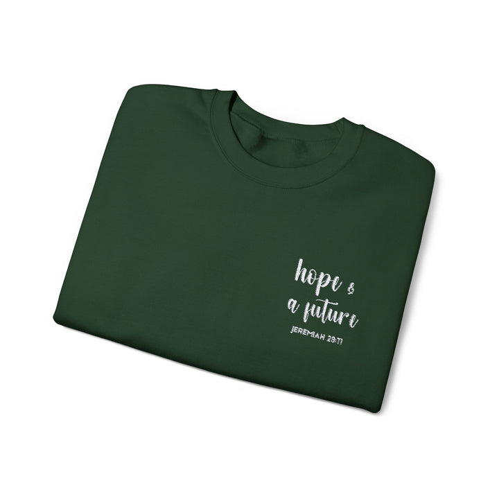 [Embroidered] Hope & A Future - Jeremiah 29:11 - Unisex Crew-Neck Sweatshirt - Joy & Country