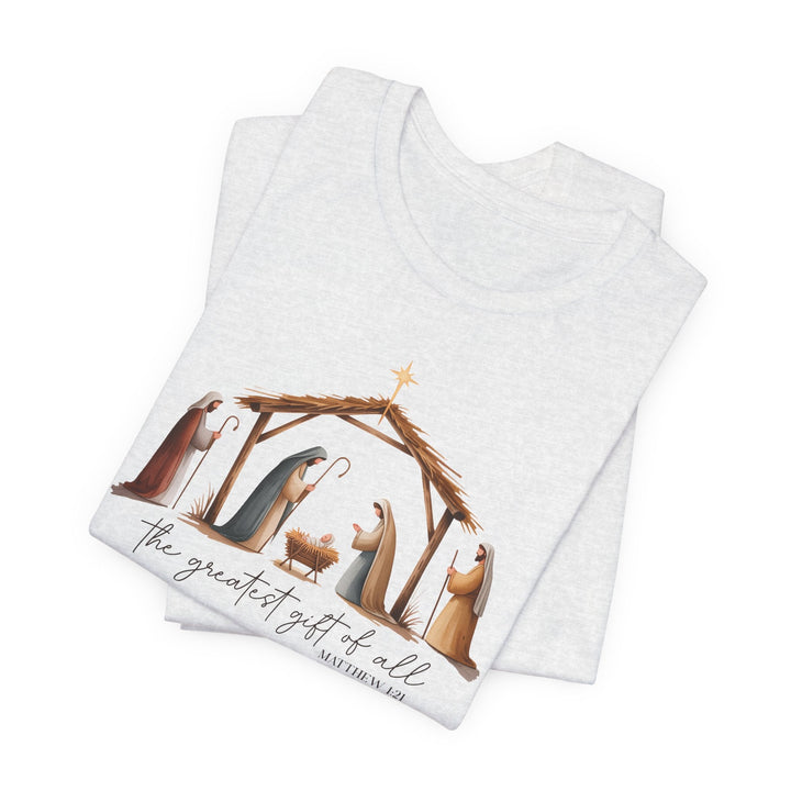 The Greatest Gift of All Nativity Scene - Unisex Crew-Neck Tee   T-Shirt Joy & Country