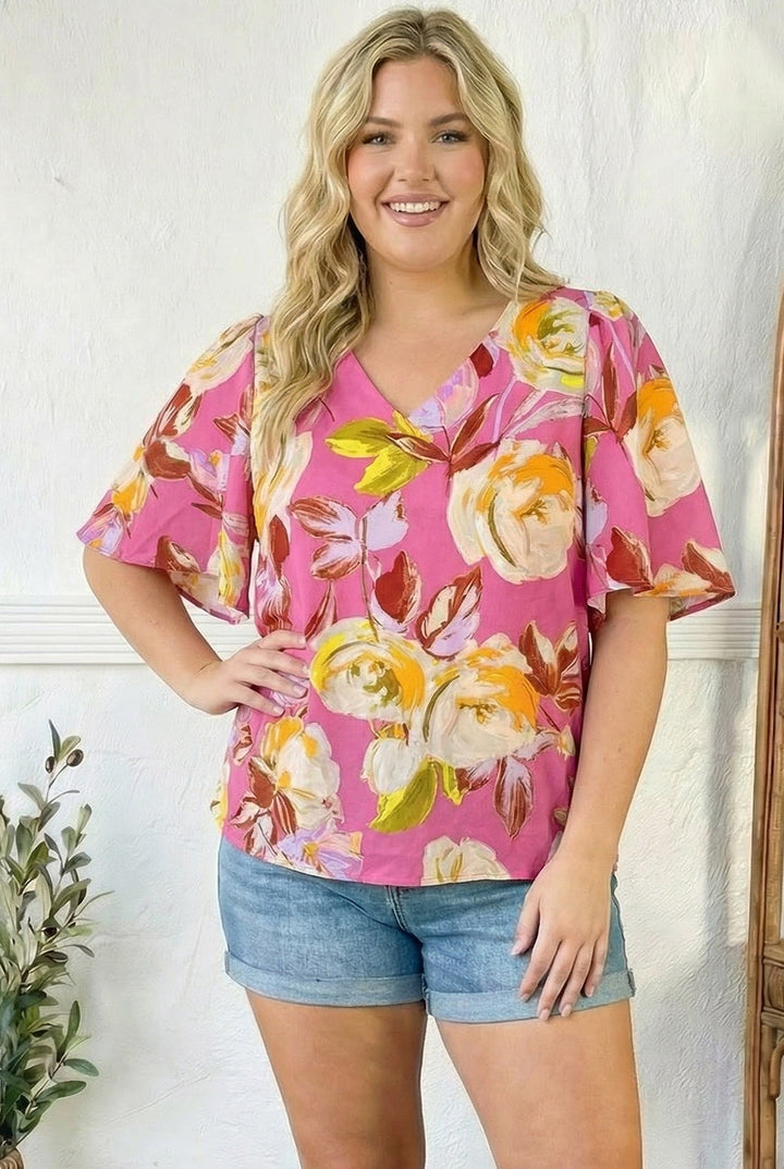 Floral Muse V Neck Blouse    Joy & Country