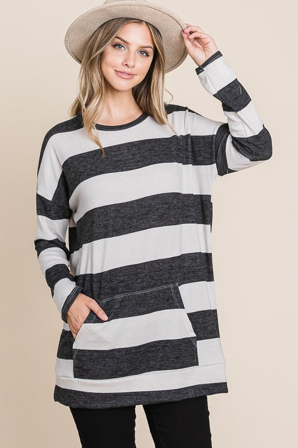 Perfectly Cozy Striped Midweight Tunic Top
