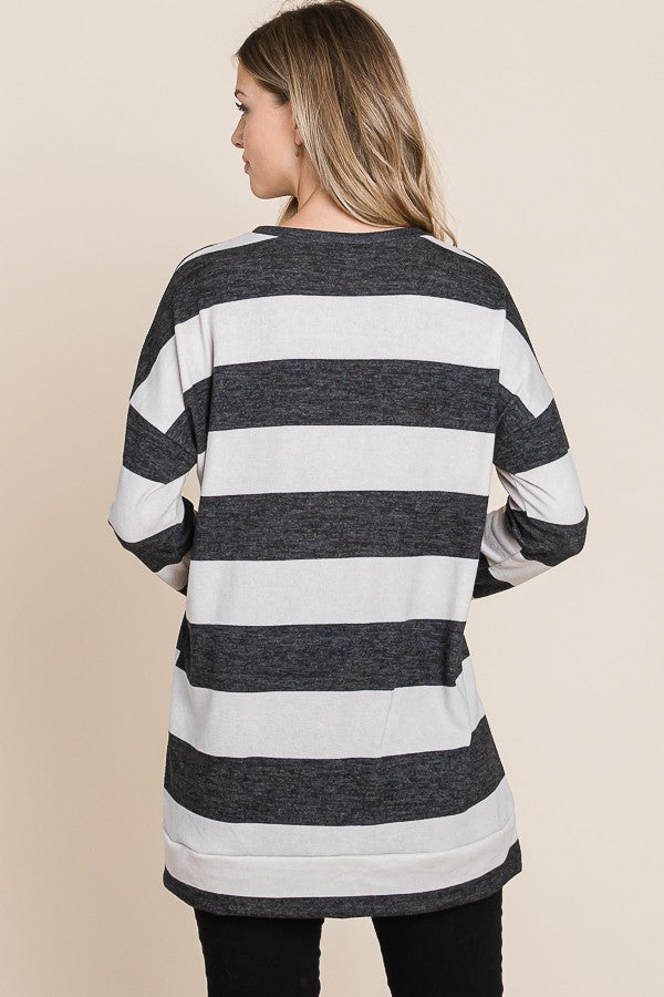 Perfectly Cozy Striped Midweight Tunic Top