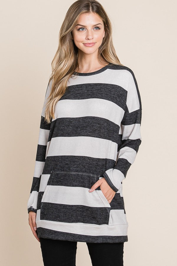 Perfectly Cozy Striped Midweight Tunic Top
