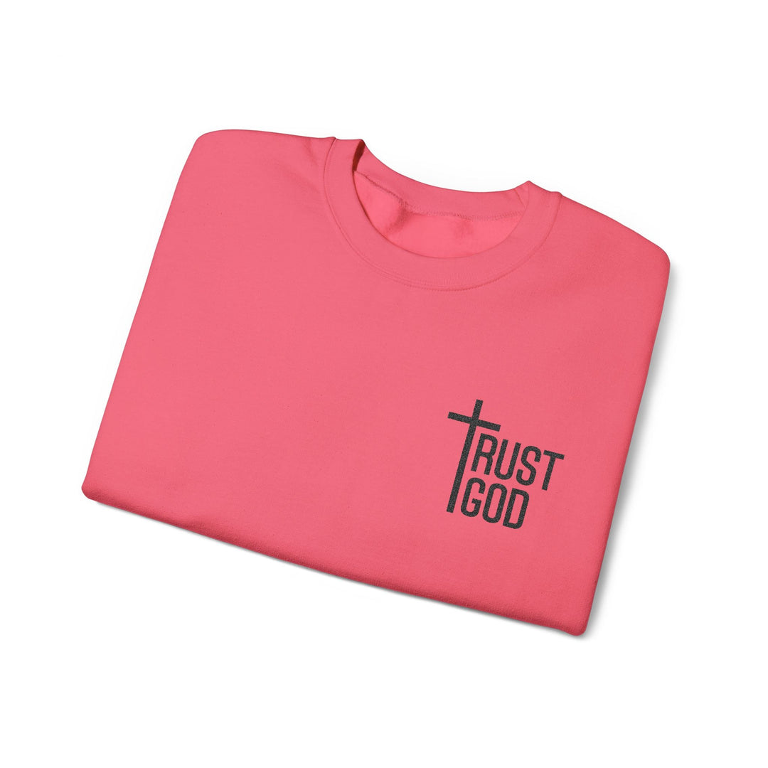[Embroidered] Trust God Cross Design - Unisex Crew-Neck Sweatshirt   Sweatshirt Joy & Country