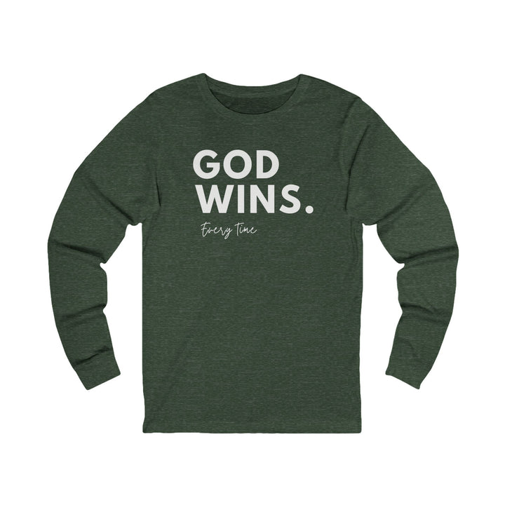 God Wins Every Time - Unisex Long-Sleeve Tee   Long-sleeve Joy & Country