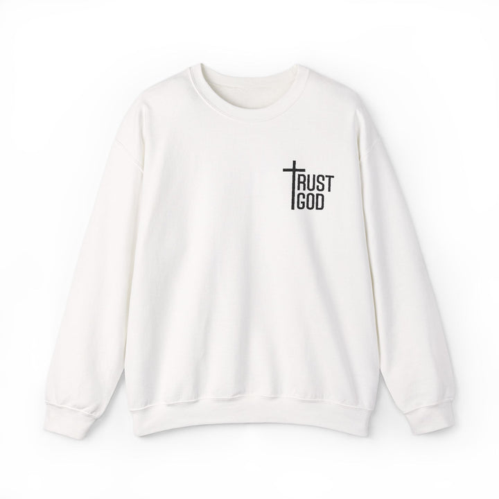 [Embroidered] Trust God Cross Design - Unisex Crew-Neck Sweatshirt   Sweatshirt Joy & Country