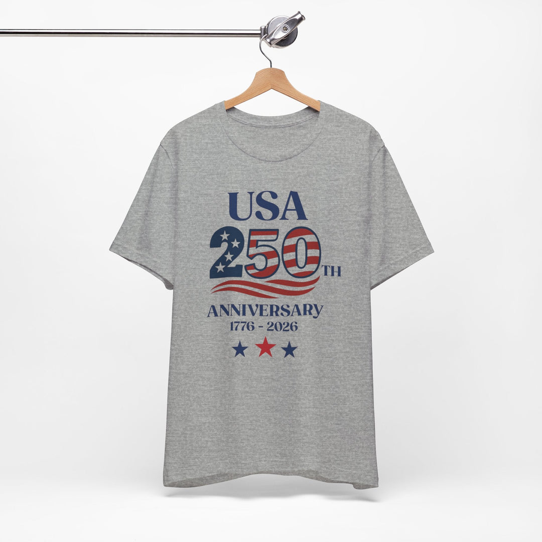 USA American Flag 250th Anniversary 1776-2026 - Unisex Crew-Neck Tee   T-Shirt Joy & Country