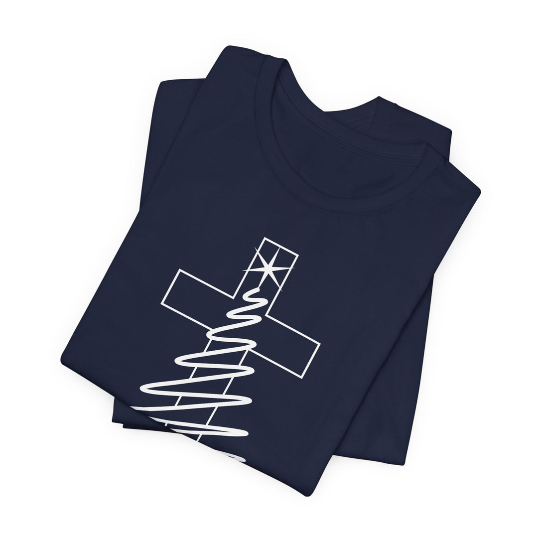 Merry Christ-mas With Cross - Unisex Crew-Neck Tee   T-Shirt Joy & Country