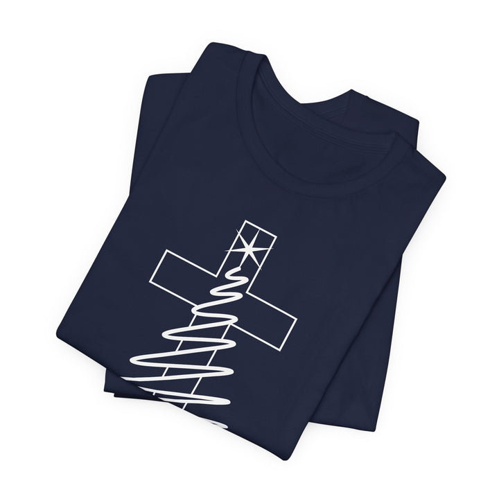 Merry Christ-mas With Cross - Unisex Crew-Neck Tee   T-Shirt Joy & Country