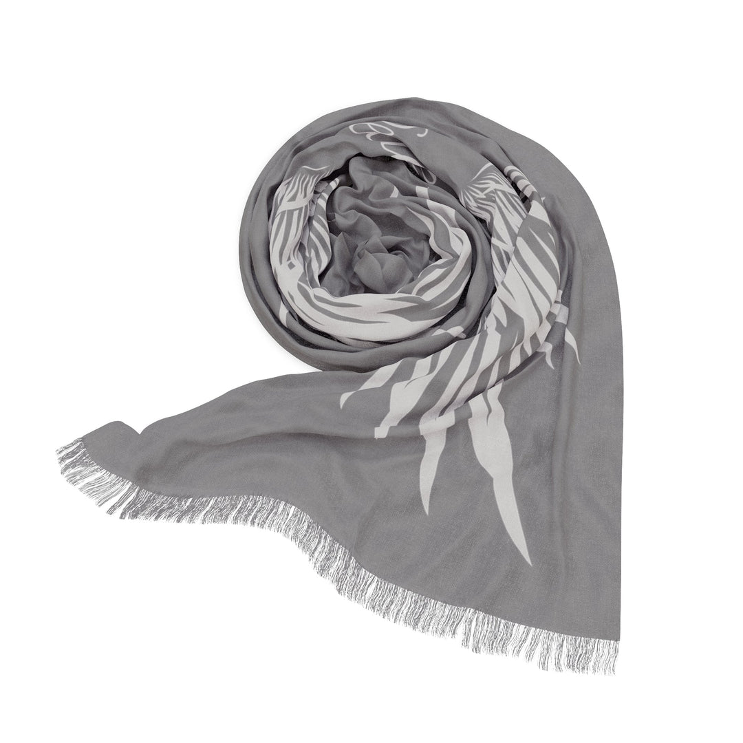 Believe With Angel Wings - Grey - Semi-Translucent Lightweight Inspirational Wrap Scarf   Scarves Joy & Country