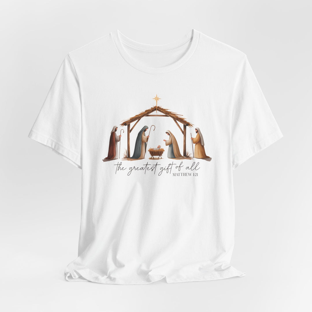 The Greatest Gift of All Nativity Scene - Unisex Crew-Neck Tee   T-Shirt Joy & Country